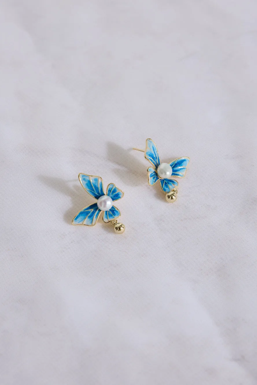 18K Gold Plated Ocean Flutters Earrings Gold sold by Fortunate One product image thumbnail 3