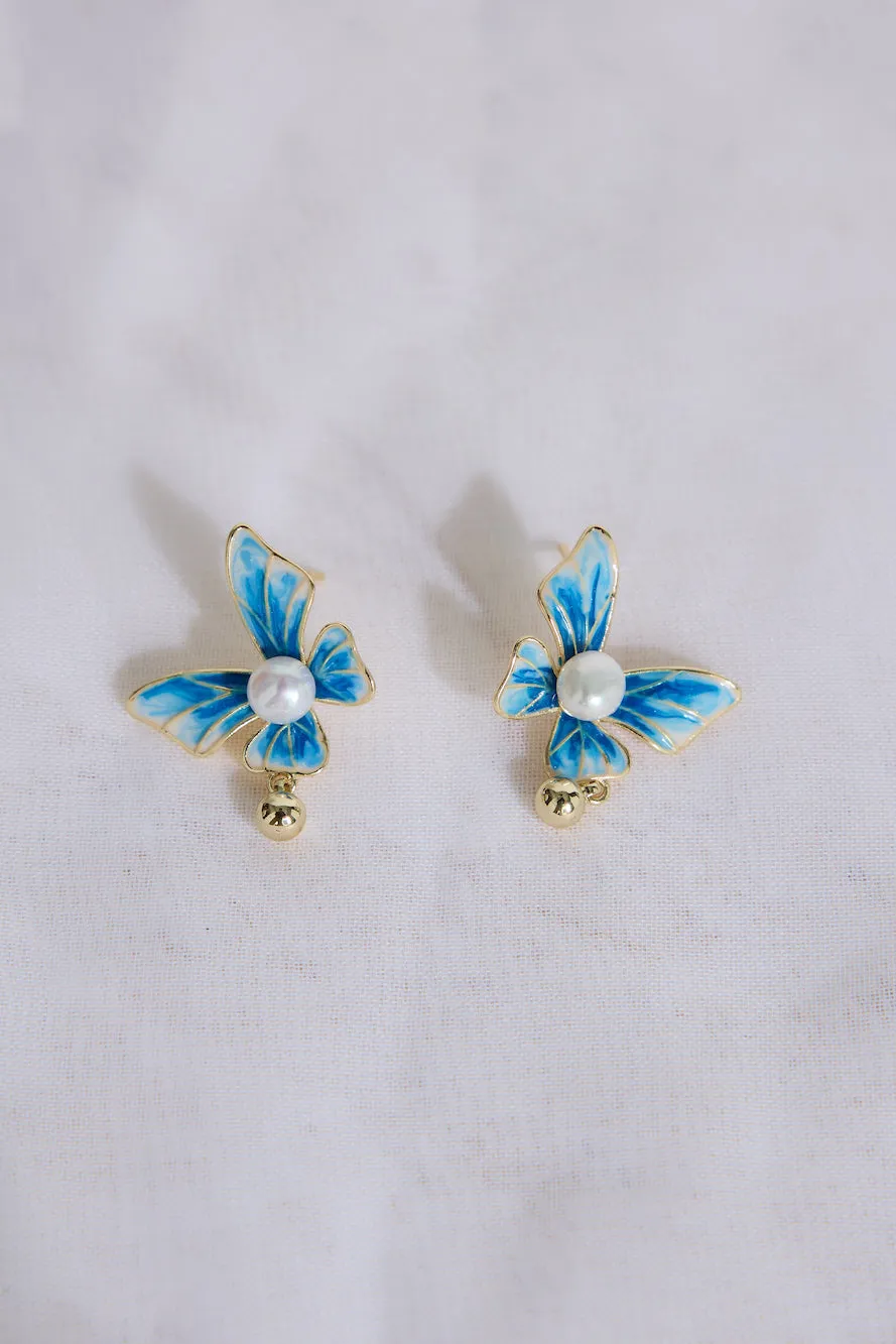 18K Gold Plated Ocean Flutters Earrings Gold sold by Fortunate One product image thumbnail 2