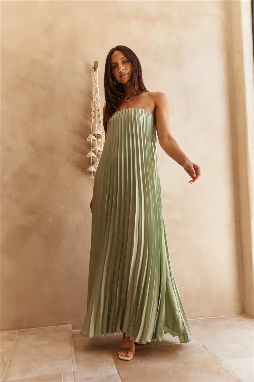 Gentle Journey Strapless Maxi Dress Sagegreen sold by Fortunate One product image thumbnail 3