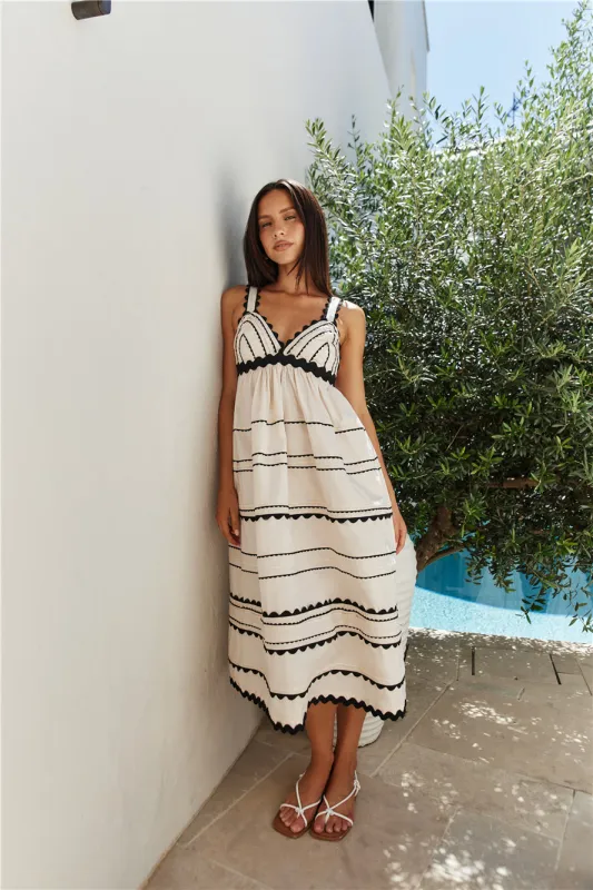 Summer Soirée Midi Dress Natural sold by Fortunate One