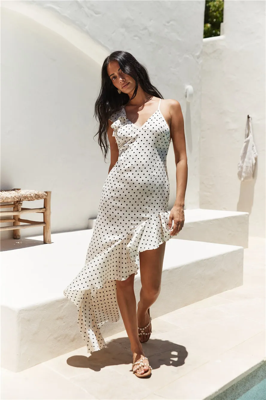 Riviera Satin Maxi Dress Cream sold by Fortunate One product image thumbnail 3