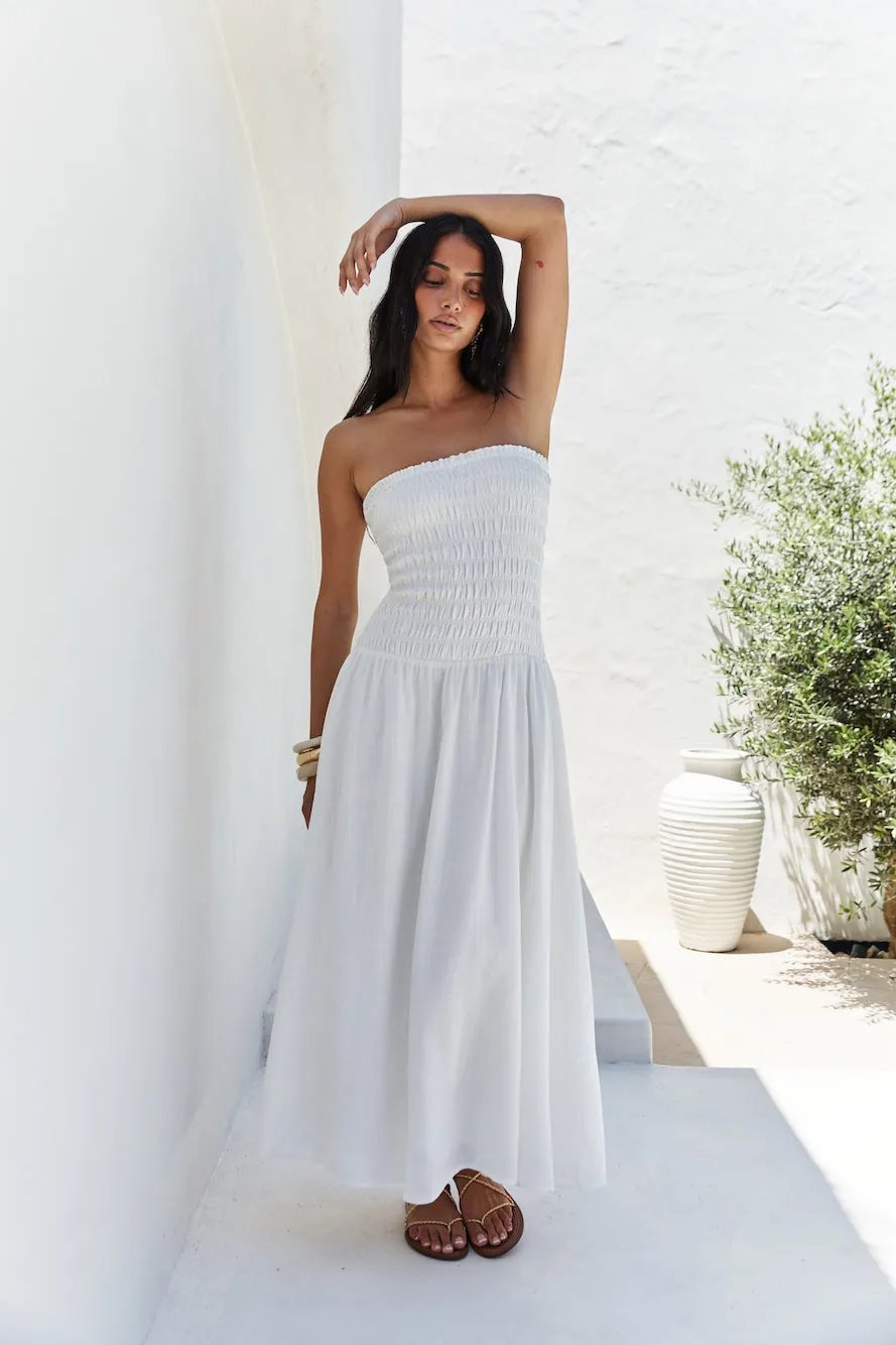 Blossom Bay Strapless Maxi Dress White sold by Fortunate One product image thumbnail 5