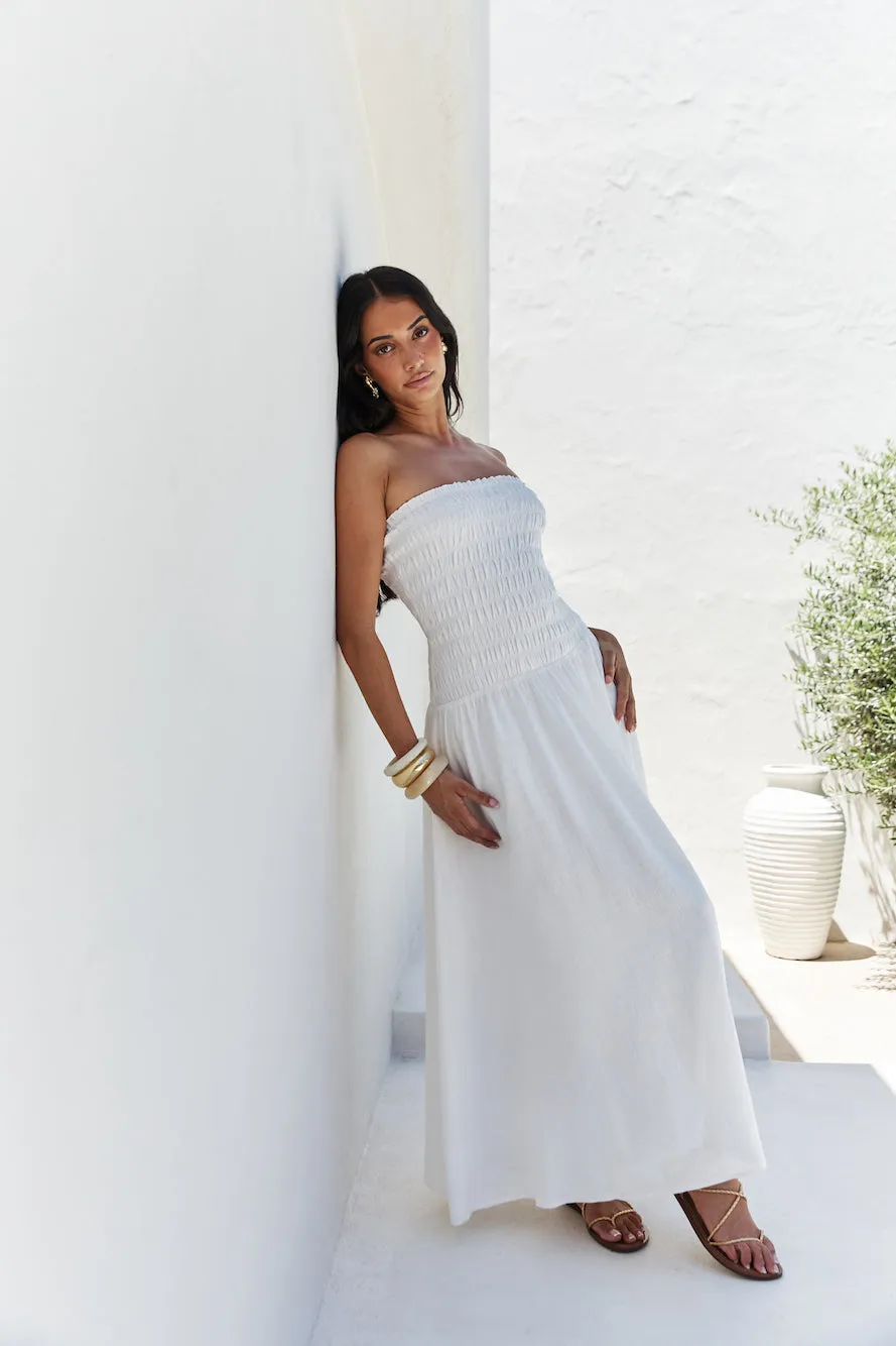 Blossom Bay Strapless Maxi Dress White sold by Fortunate One product image thumbnail 3