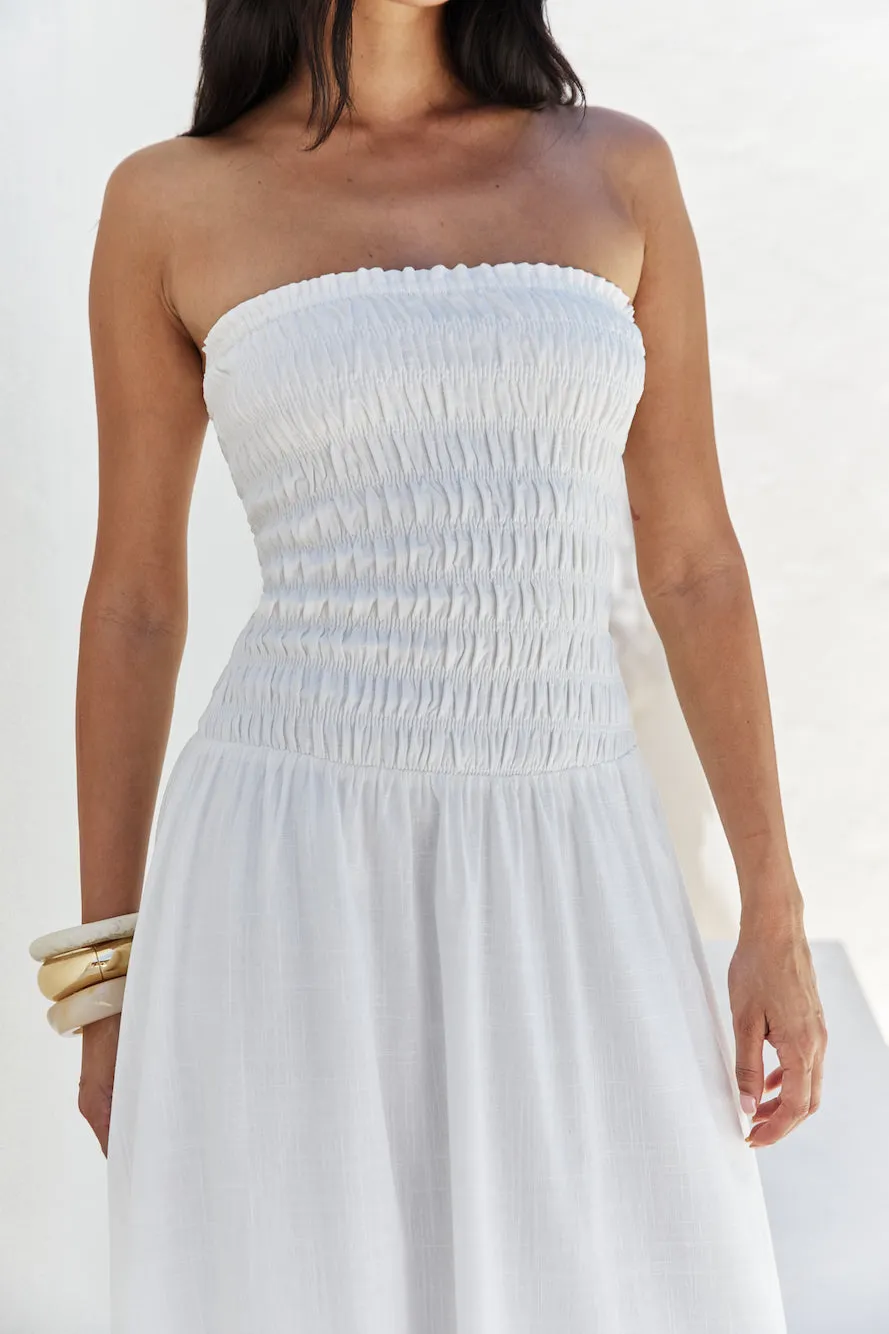 Blossom Bay Strapless Maxi Dress White sold by Fortunate One product image thumbnail 4