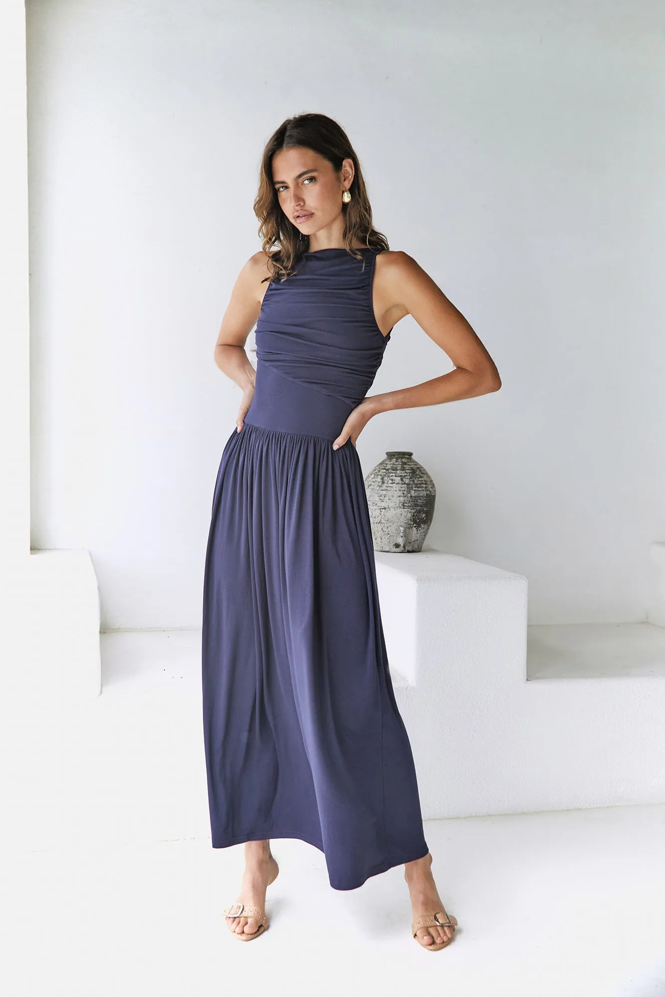 Nalla Maxi Dress Navy sold by Fortunate One product image thumbnail 3