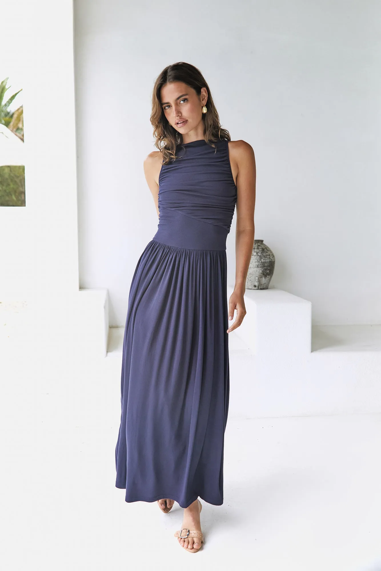 Nalla Maxi Dress Navy sold by Fortunate One