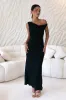 Moonlight Dancer Off Shoulder Maxi Dress Black sold by Fortunate One