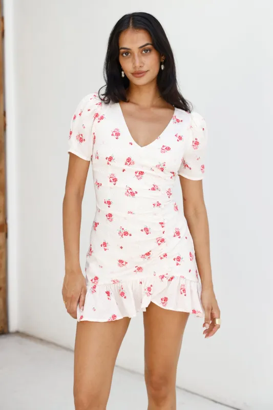 Wildflower Secrets Mini Dress White sold by Fortunate One