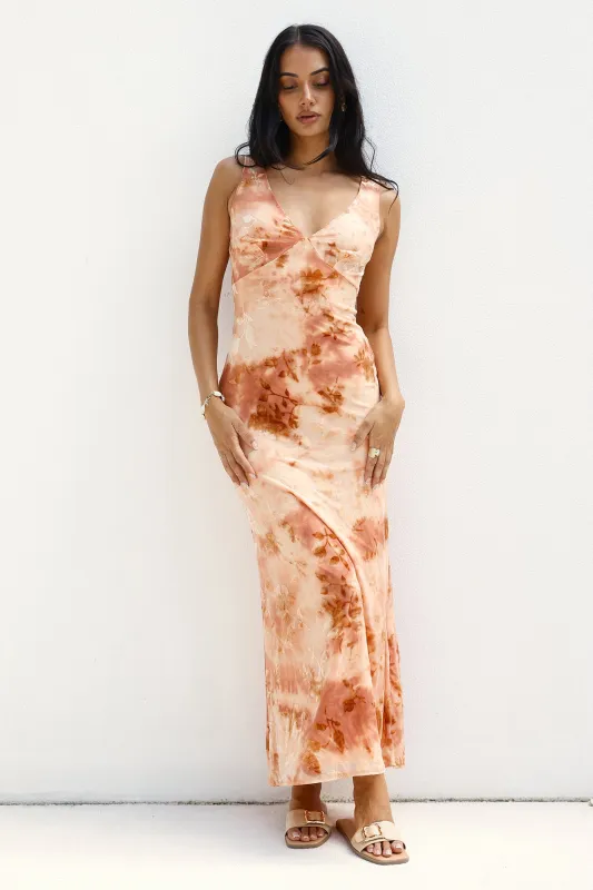 Seafoam Dreams Maxi Dress Orange sold by Fortunate One