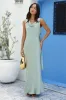 Blossom Kisses Satin Maxi Dress Sage sold by Fortunate One