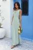 Blossom Kisses Satin Maxi Dress Sage sold by Fortunate One