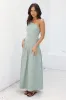 Claire One Shoulder Maxi Dress Khaki sold by Fortunate One