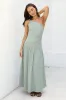 Claire One Shoulder Maxi Dress Khaki sold by Fortunate One