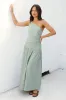 Claire One Shoulder Maxi Dress Khaki sold by Fortunate One