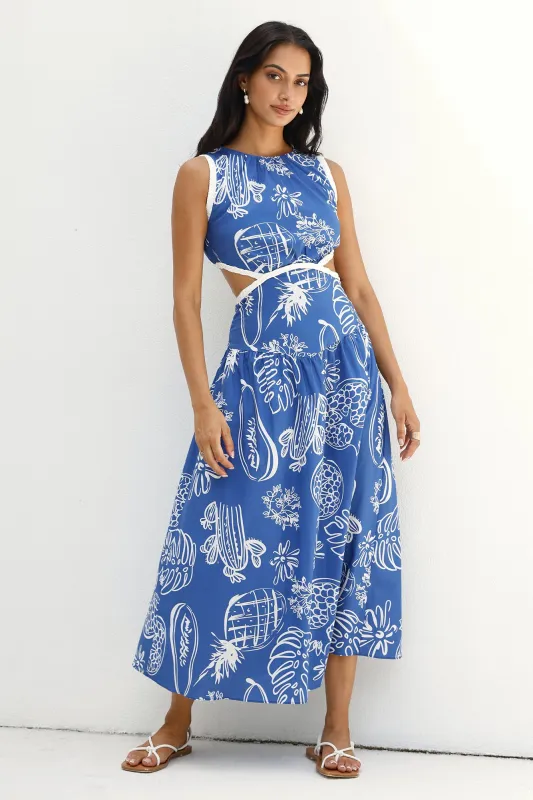 Waves of Serenity Maxi Dress Blue sold by Fortunate One
