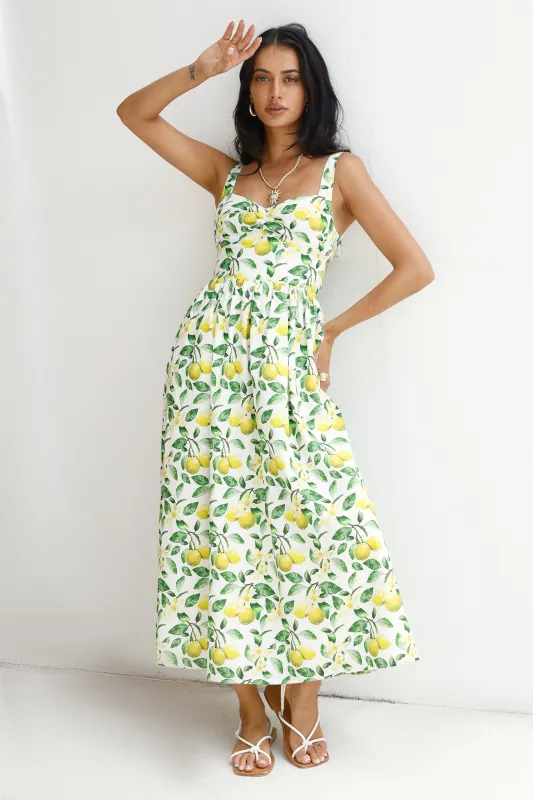 Under The Lemon Tree Midi Dress Print sold by Fortunate One