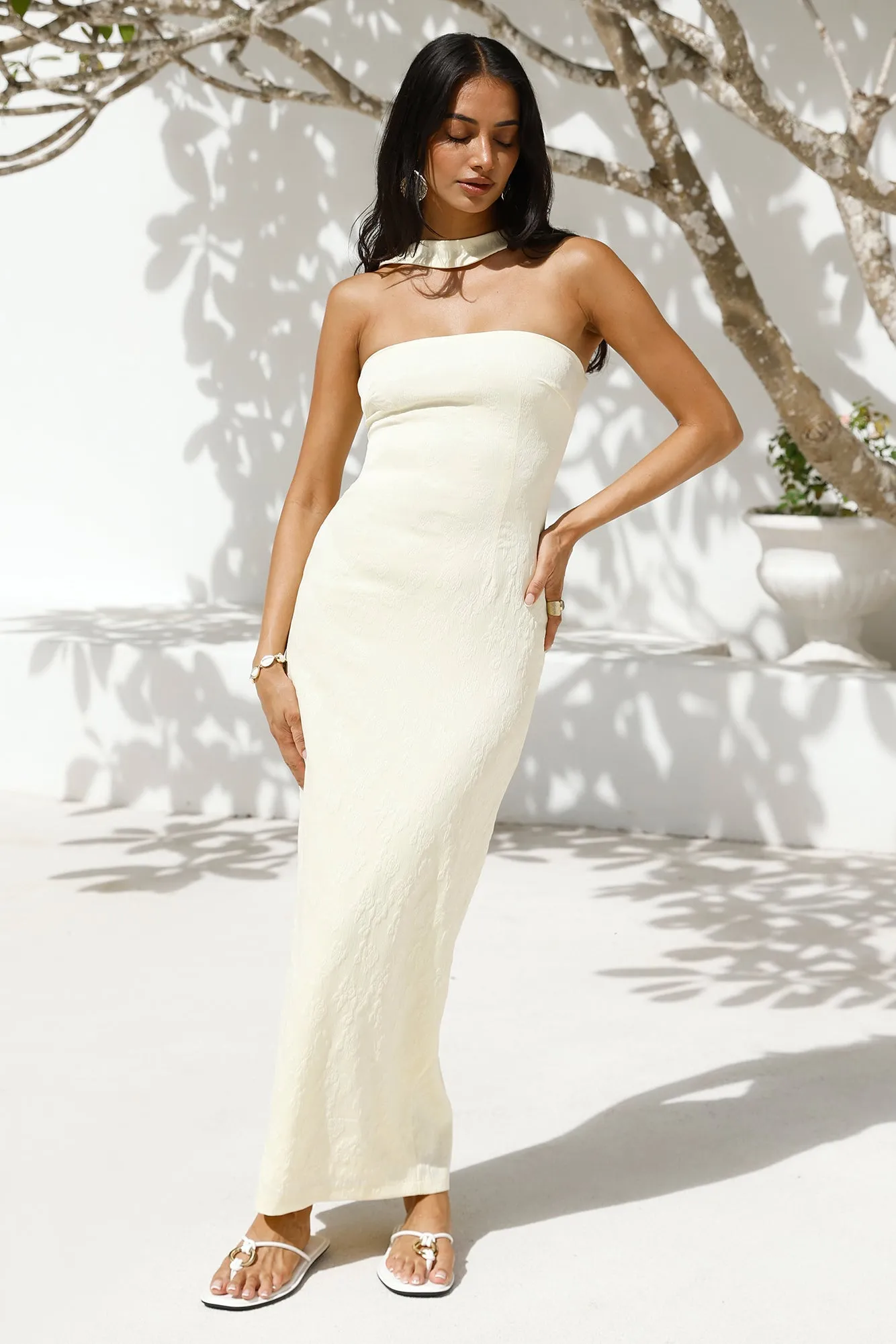 Soft Light Maxi Dress Yellow sold by Fortunate One