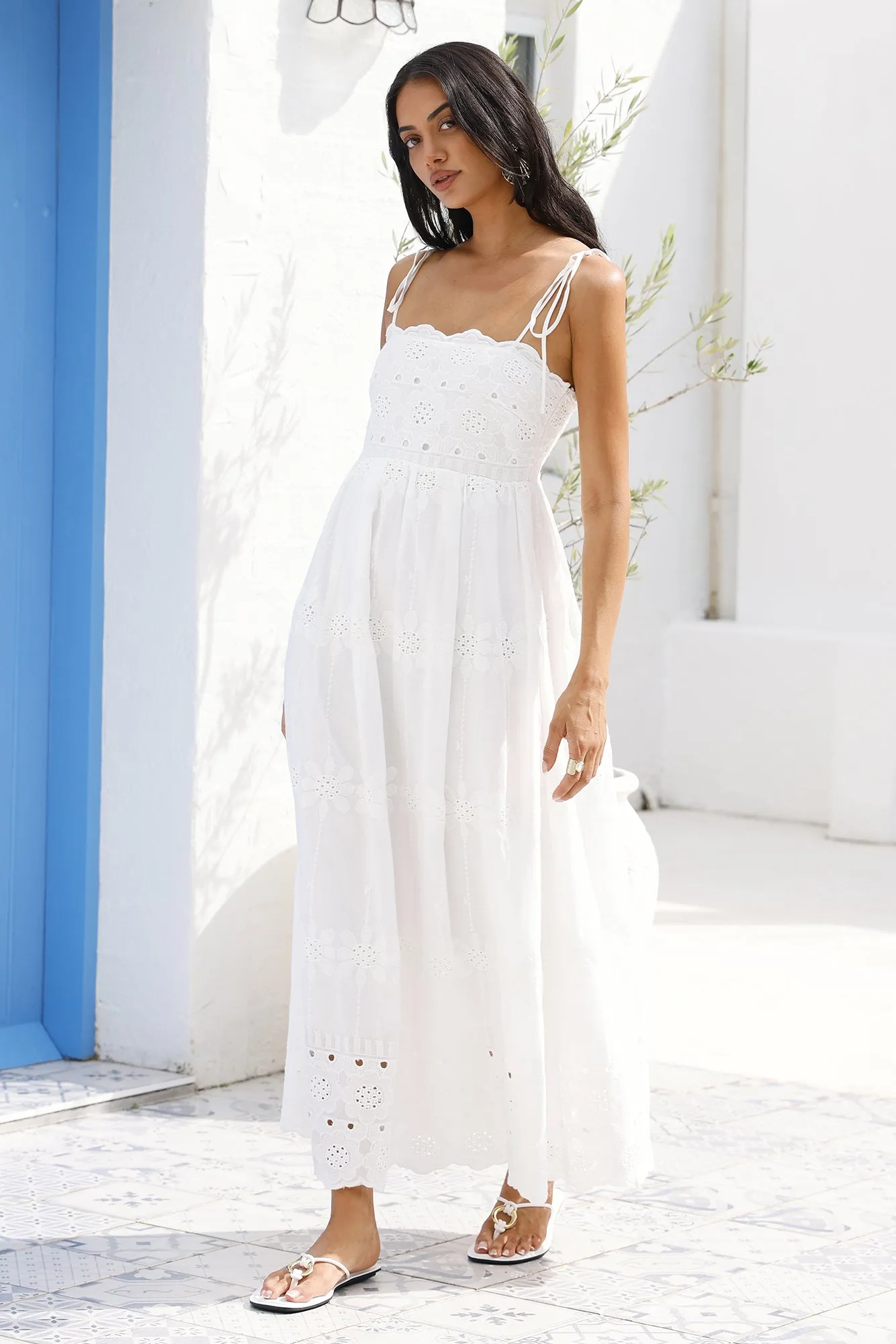 Whispers of Spring Maxi Dress White sold by Fortunate One