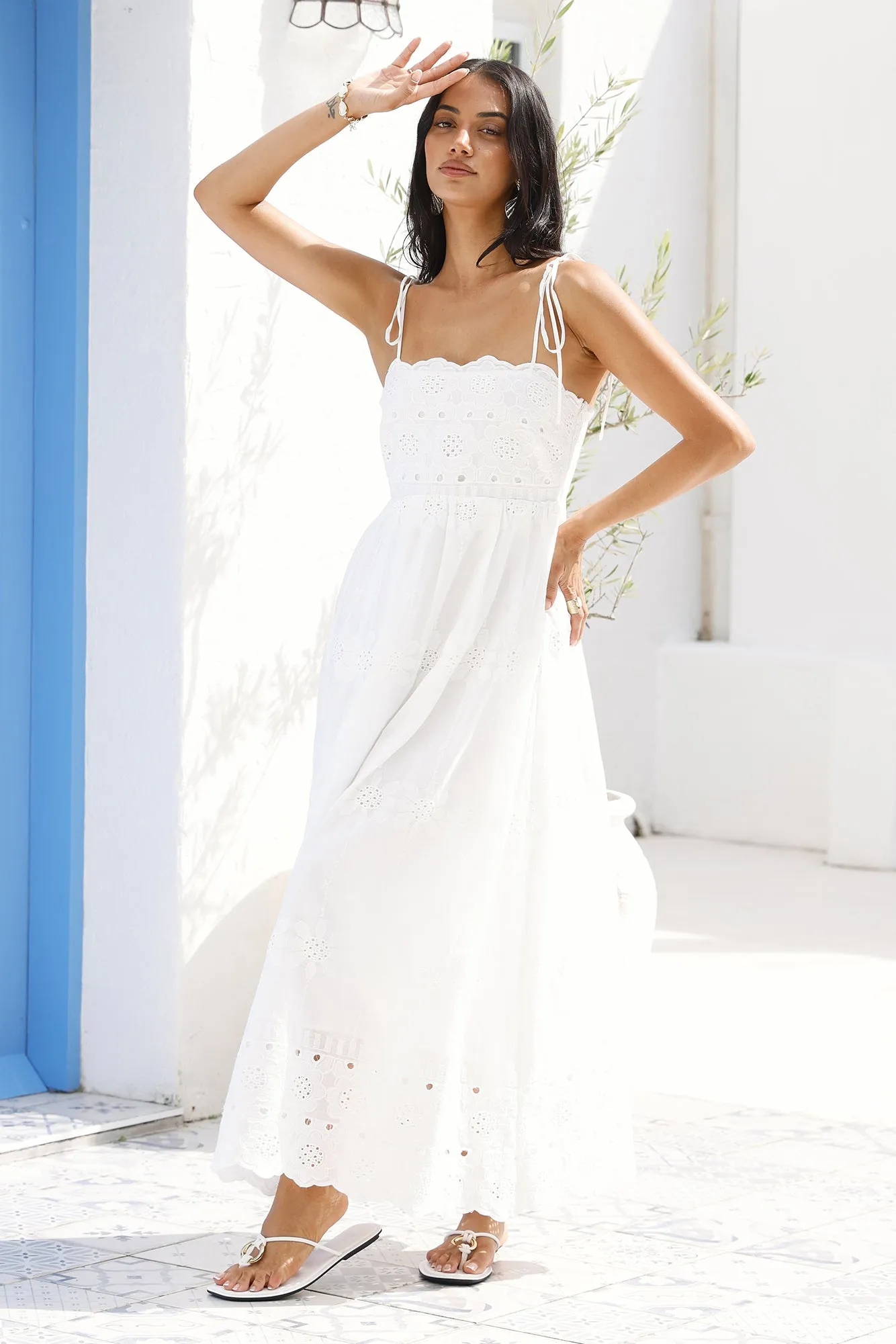 Whispers of Spring Maxi Dress White sold by Fortunate One product image thumbnail 4