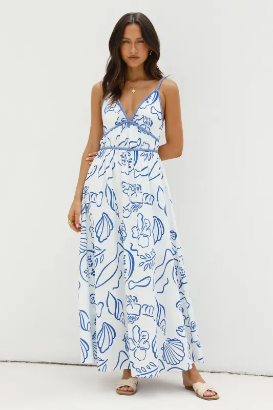Paradise Bay Maxi Dress Blue sold by Fortunate One
