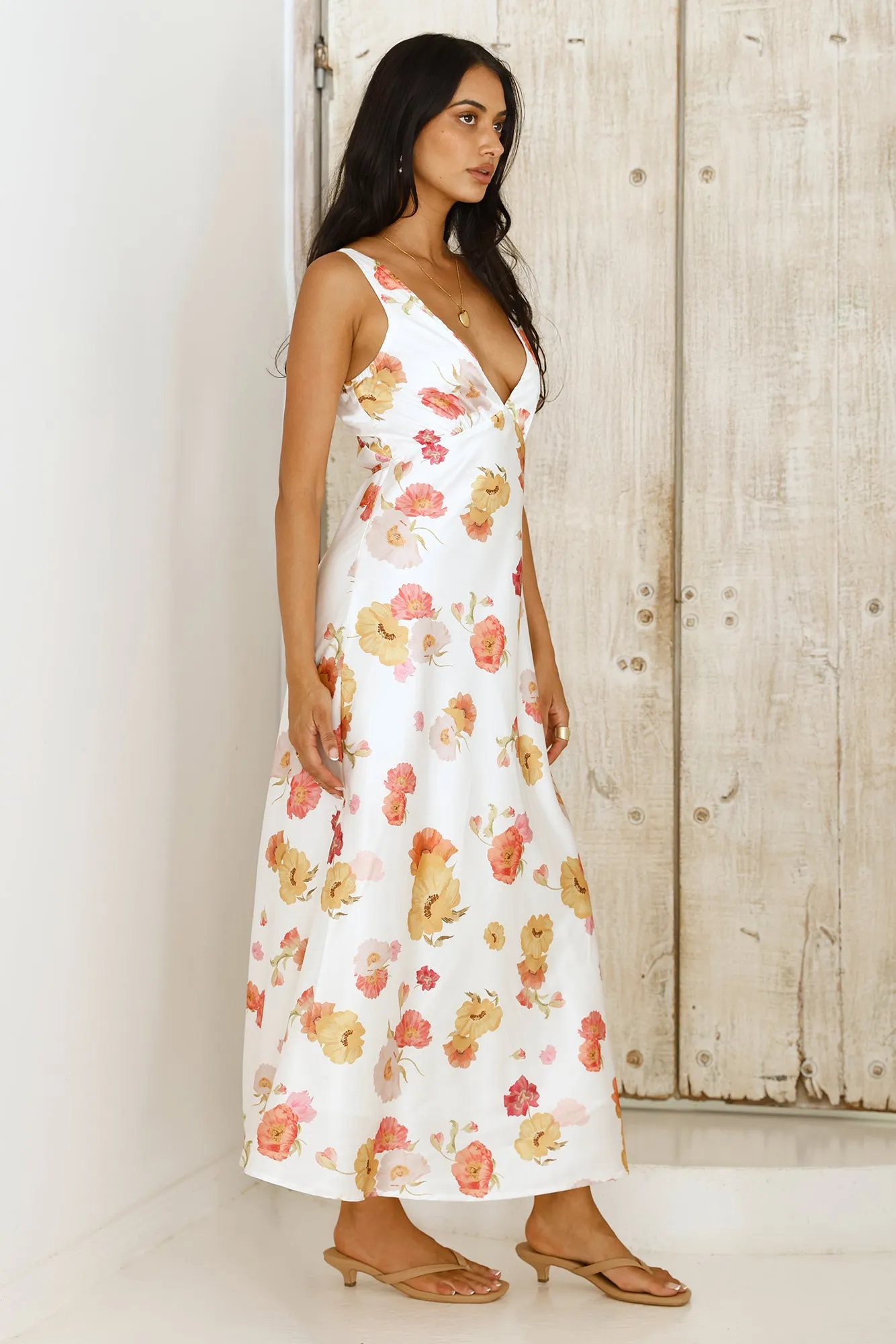 Apricot Dream Maxi Dress Floral sold by Fortunate One product image thumbnail 5