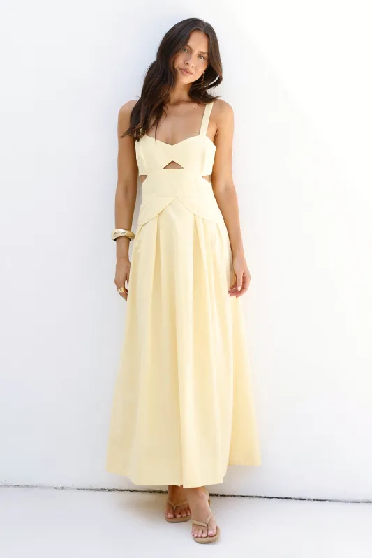 Wild Dahlia Maxi Dress Yellow sold by Fortunate One