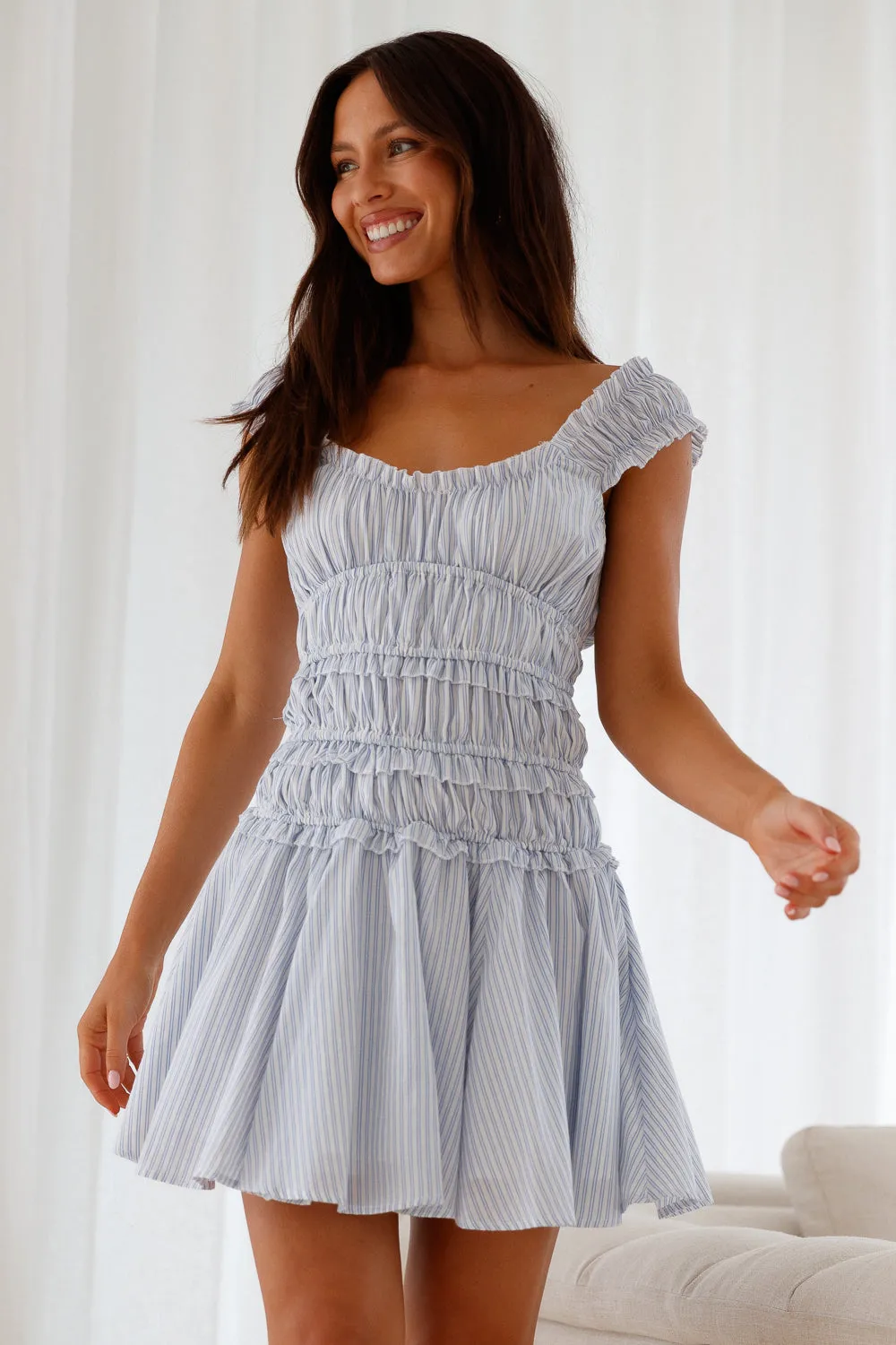 Ocean Breath Mini Dress Blue sold by Fortunate One