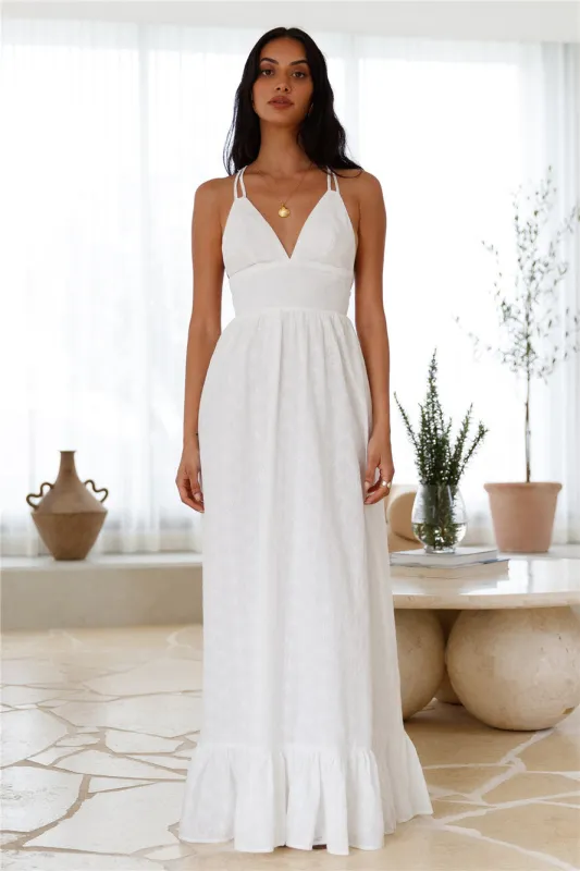 Crystal Clarity Maxi Dress White sold by Fortunate One