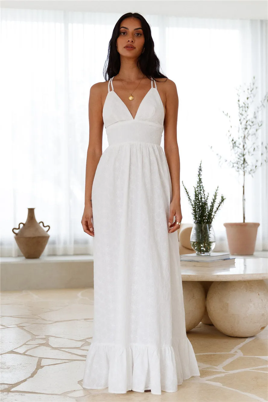 Crystal Clarity Maxi Dress White sold by Fortunate One