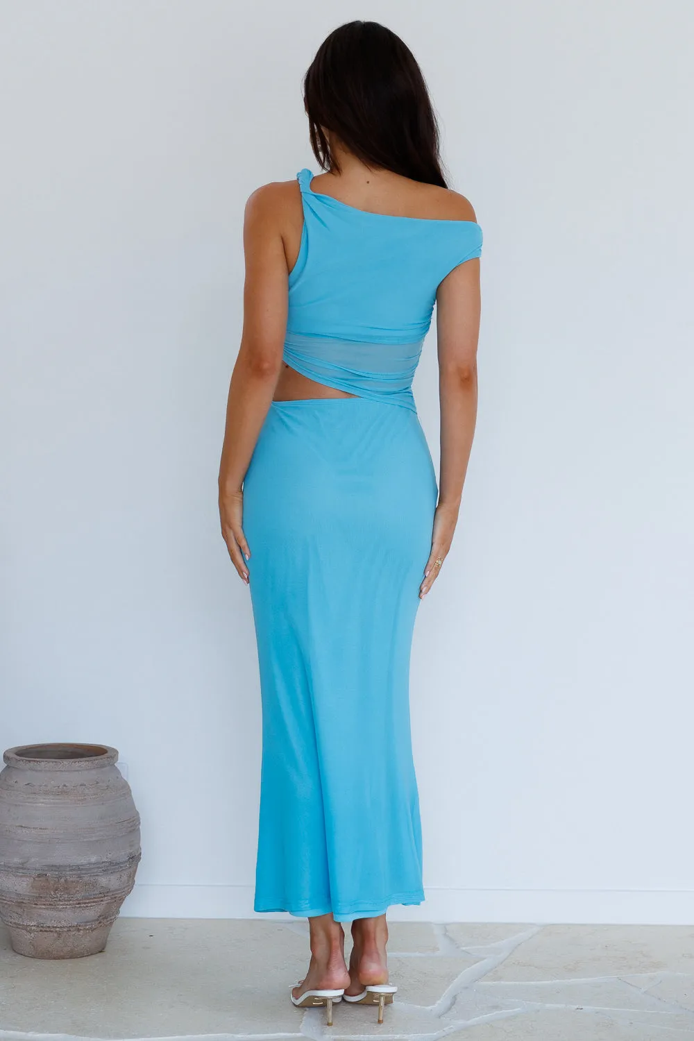 Summer Moon Off The Shoulder Maxi Dress Blue sold by Fortunate One product image thumbnail 2