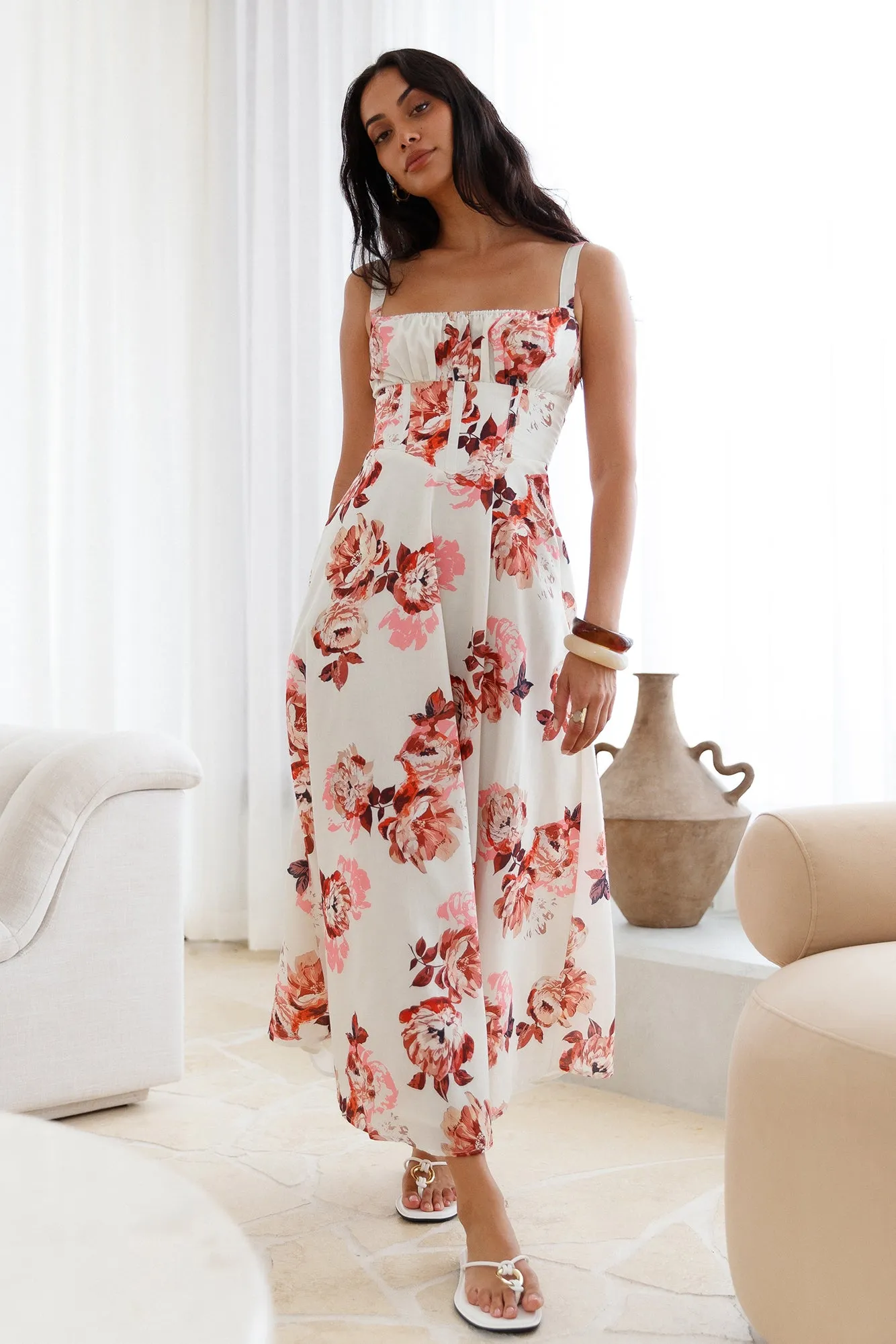 Palermo Mornings Midi Dress Cream sold by Fortunate One product image thumbnail 5