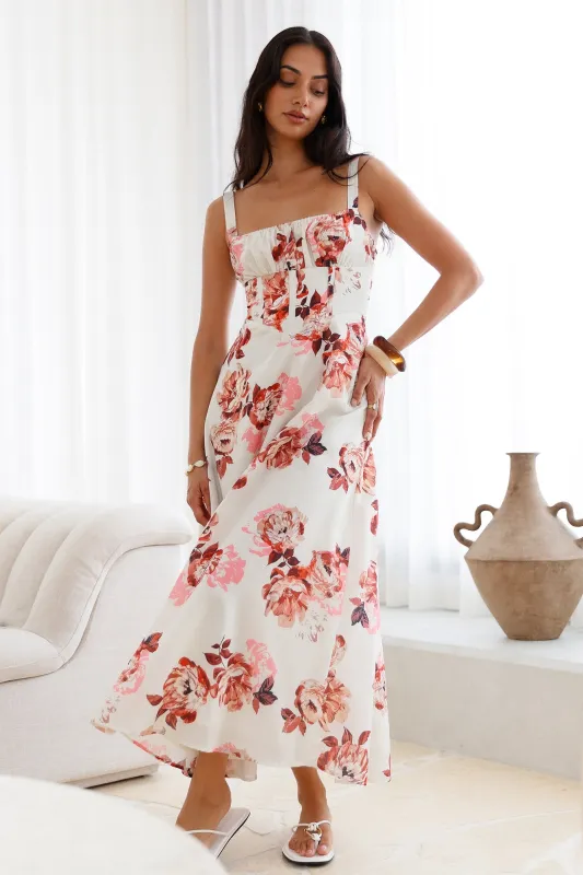 Palermo Mornings Midi Dress Cream sold by Fortunate One