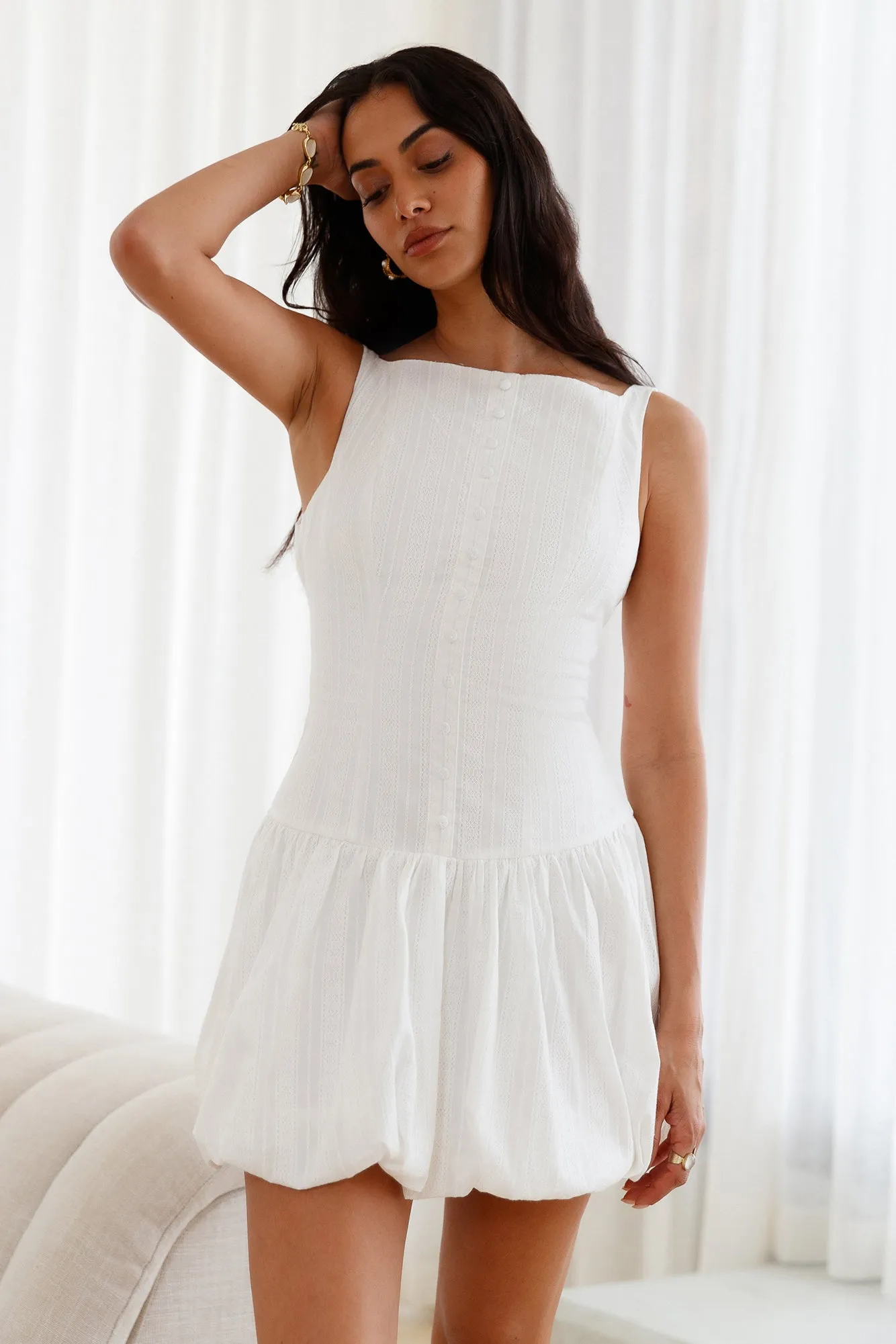Dainty Style Mini Dress White sold by Fortunate One product image thumbnail 4