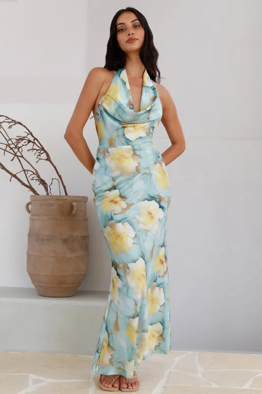 Calm Paradise Maxi Dress Blue sold by Fortunate One