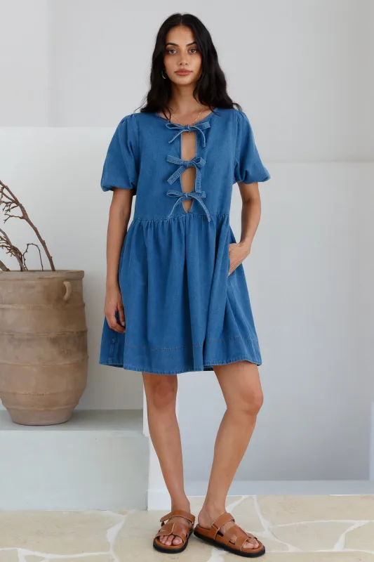 In Lieu Mini Dress Blue sold by Fortunate One