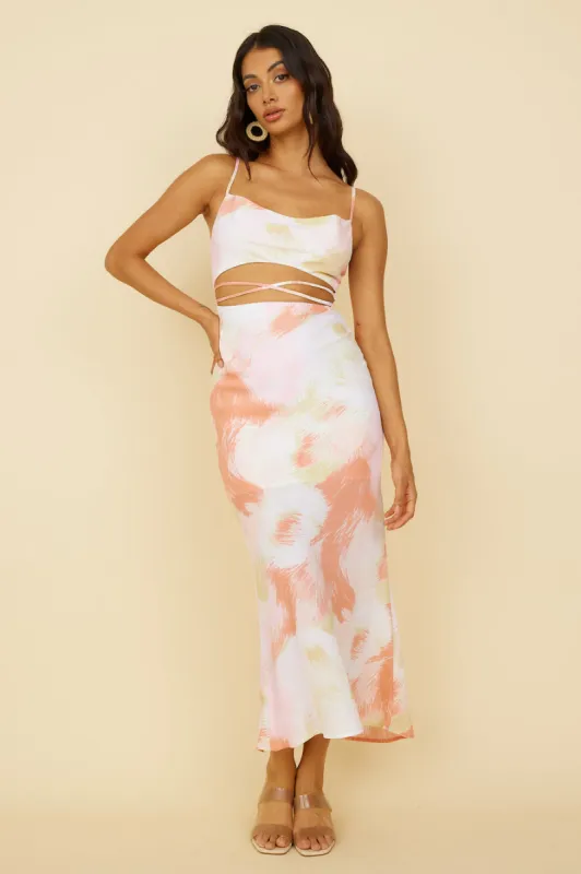 Escape To Paradise Maxi Dress Pink sold by Fortunate One