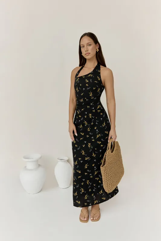 Scarlet Hues Halter Maxi Dress Black sold by Fortunate One