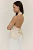 Dreamer Linen Halter Top Oatmeal sold by Fortunate One