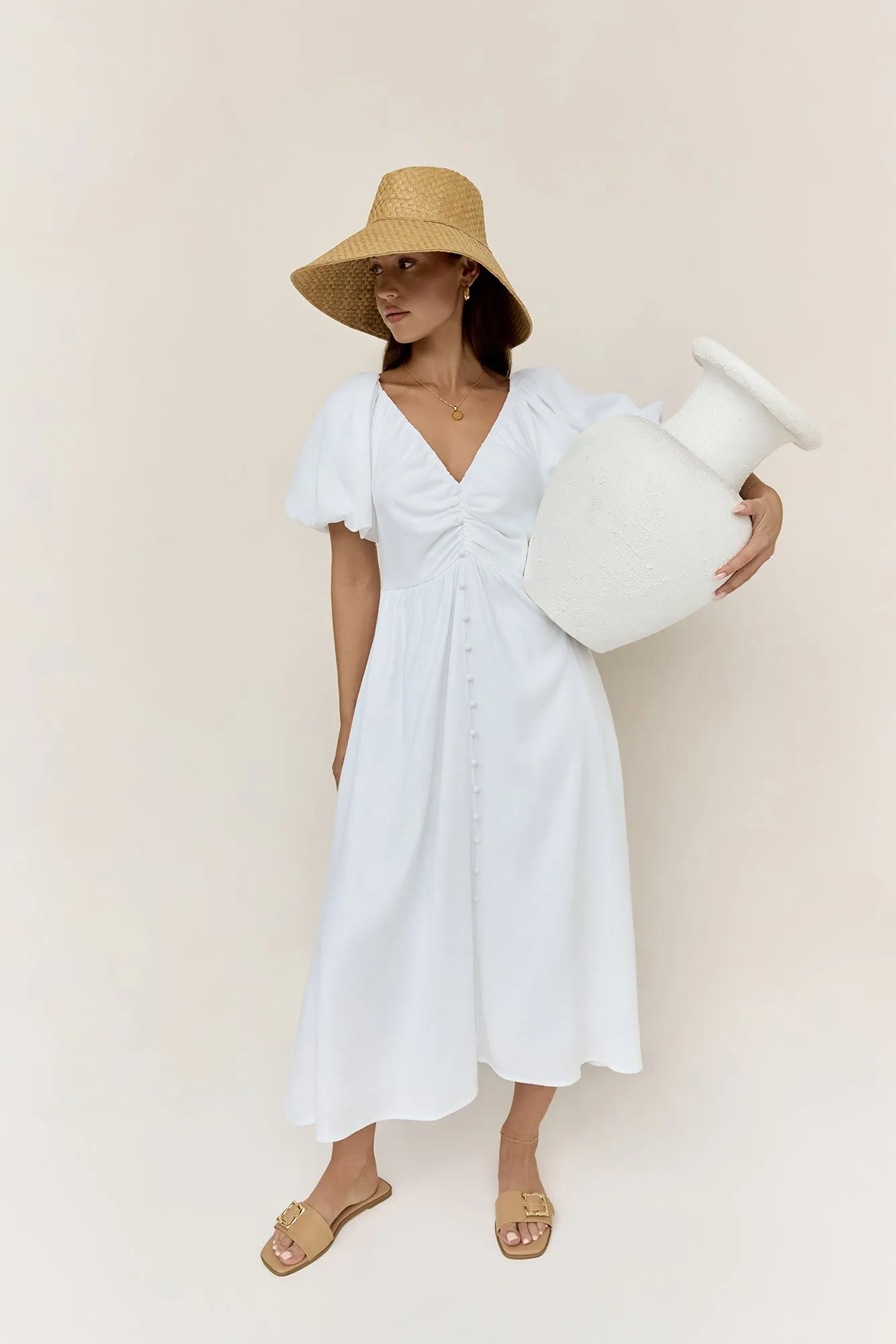 Sunlight Maxi Dress White sold by Fortunate One product image thumbnail 4