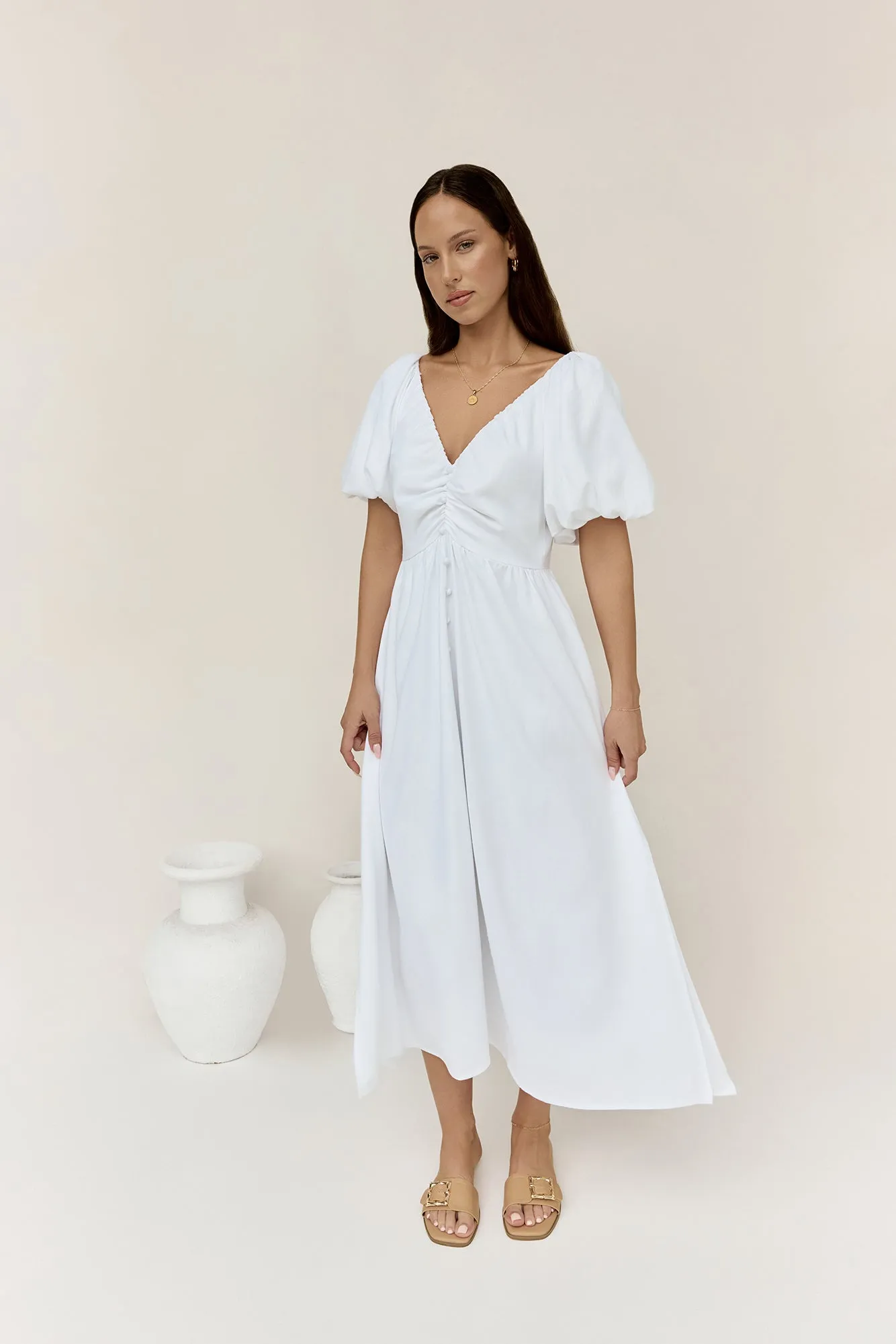 Sunlight Maxi Dress White sold by Fortunate One product image thumbnail 5
