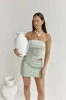 Call Me Darling Strapless Mesh Mini Dress Sage sold by Fortunate One