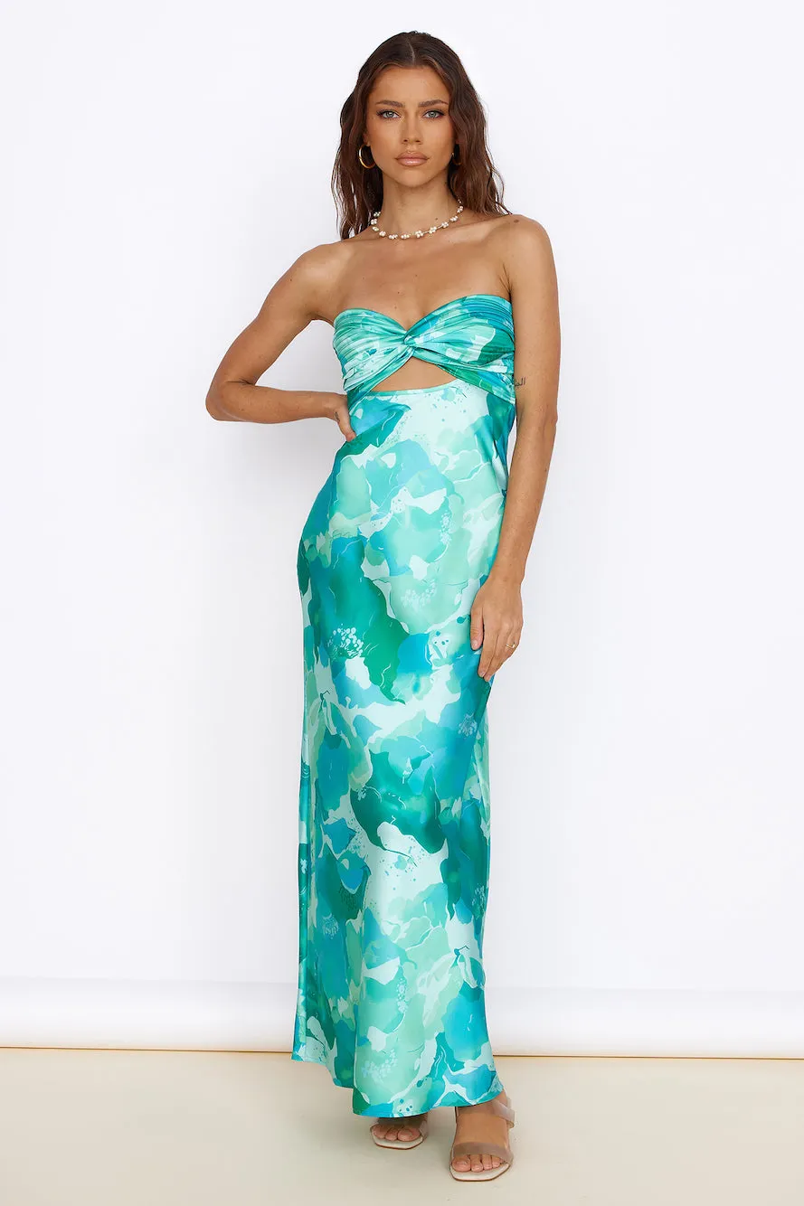 Time Stops Maxi Dress Green sold by Fortunate One