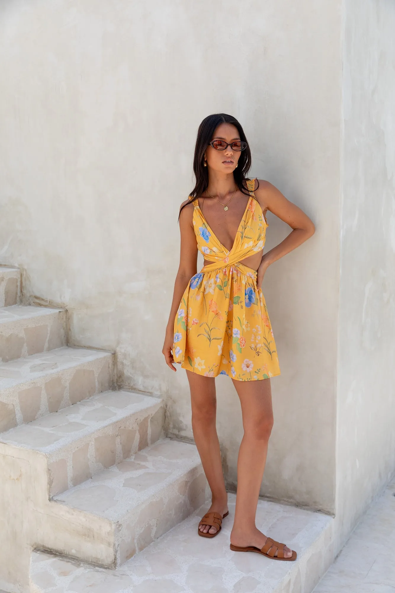 Florence Mini Dress Yellow sold by Fortunate One product image thumbnail 4
