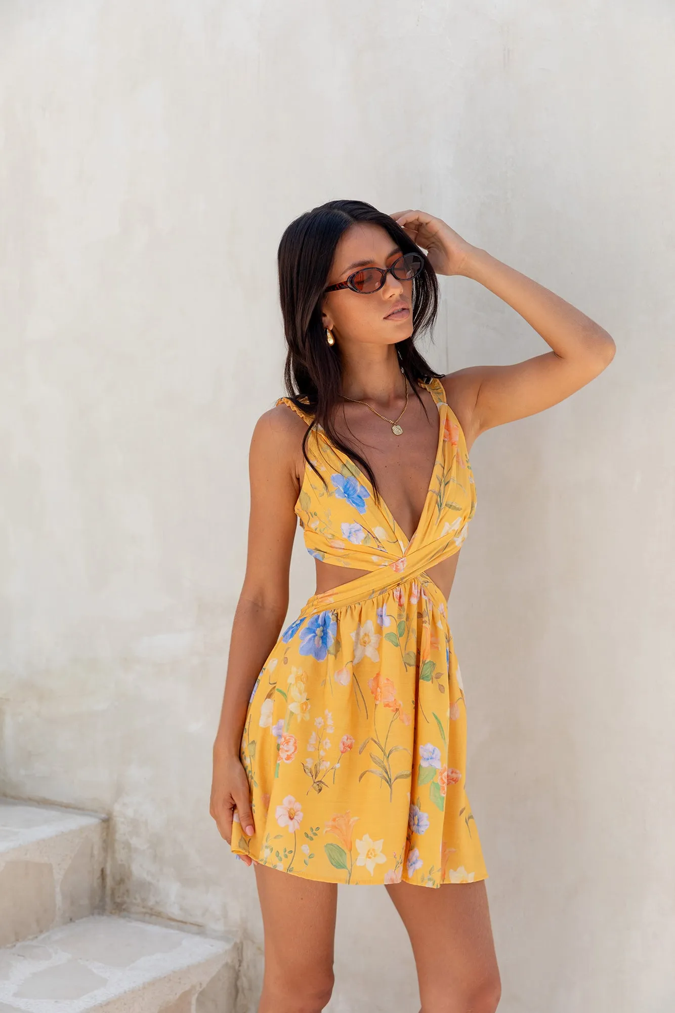 Florence Mini Dress Yellow sold by Fortunate One product image thumbnail 3