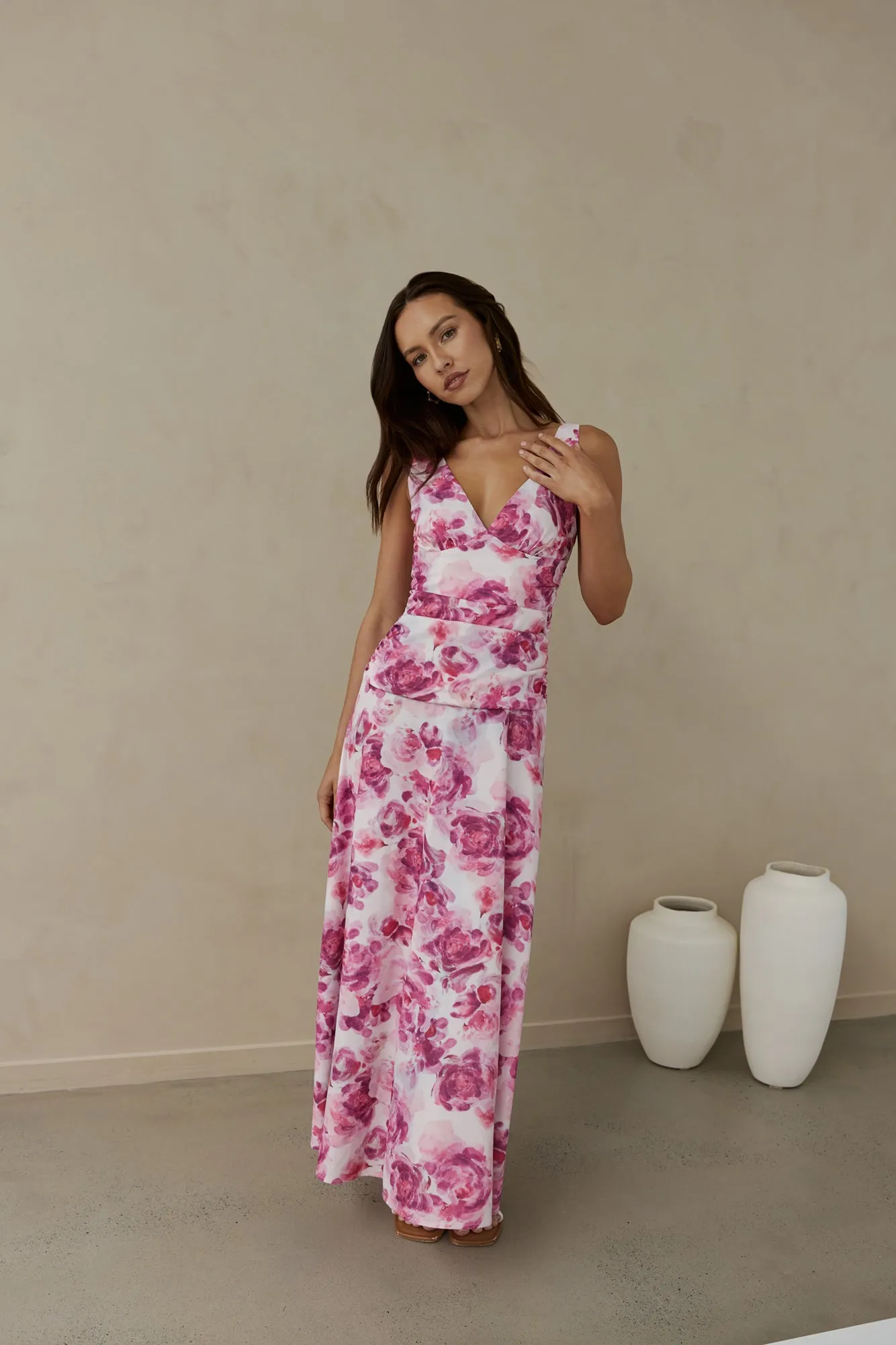 Sunset Palette Maxi Dress Pink sold by Fortunate One product image thumbnail 3