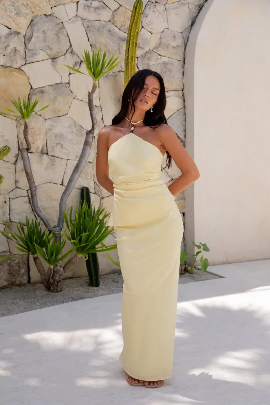 Halzie Maxi Skirt Yellow sold by Fortunate One