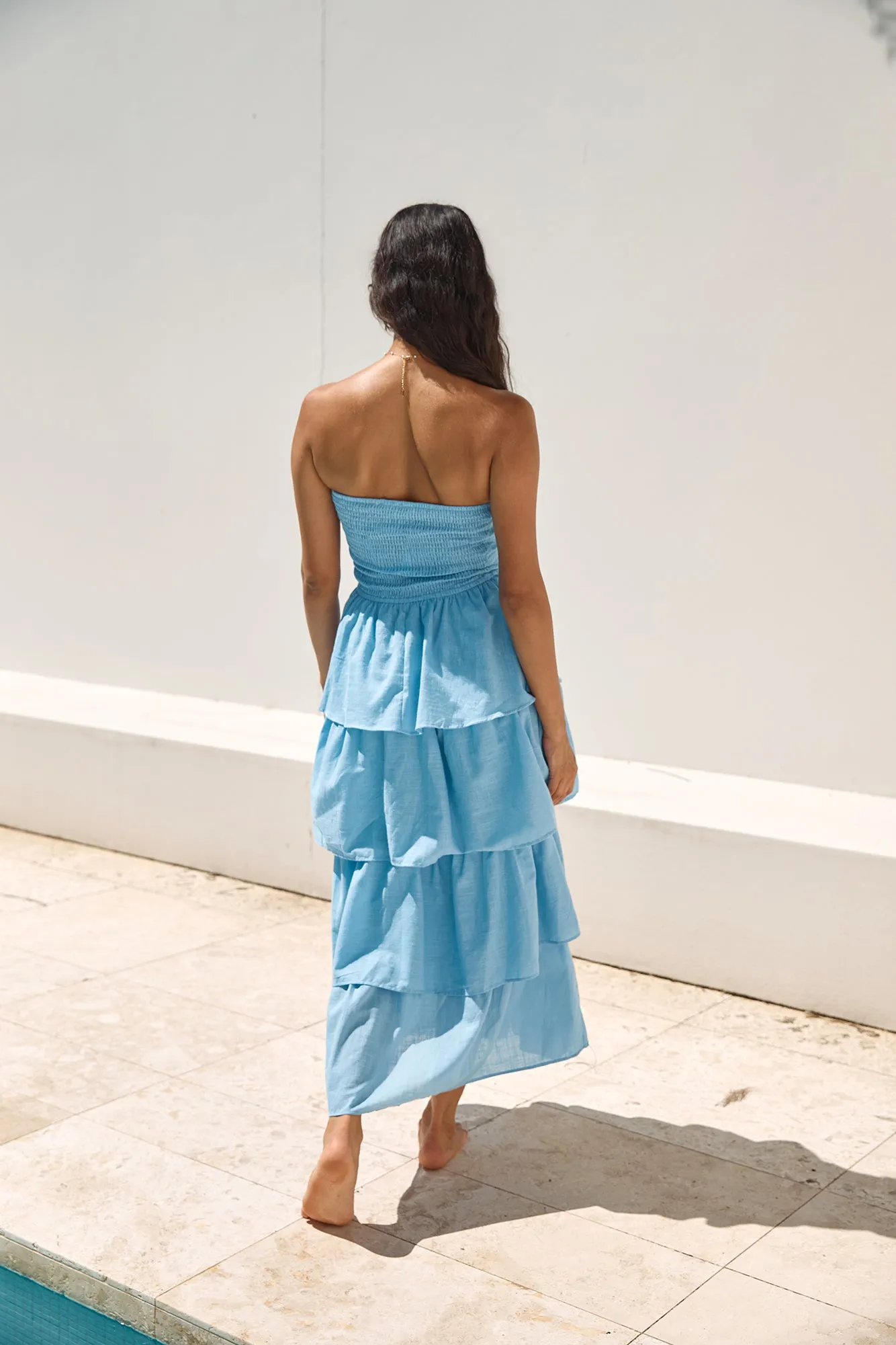 Glass Slipper Strapless Maxi Dress Blue sold by Fortunate One product image thumbnail 2