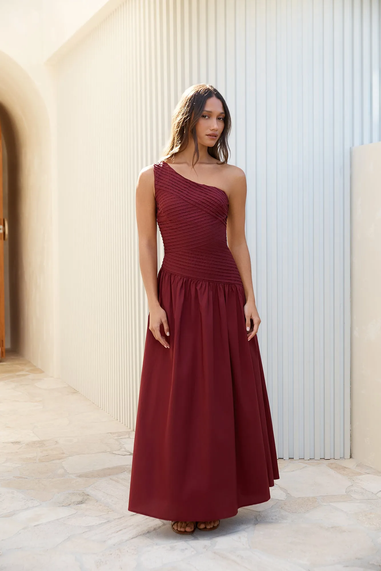 Lexi Love One Shoulder Maxi Dress Red sold by Fortunate One