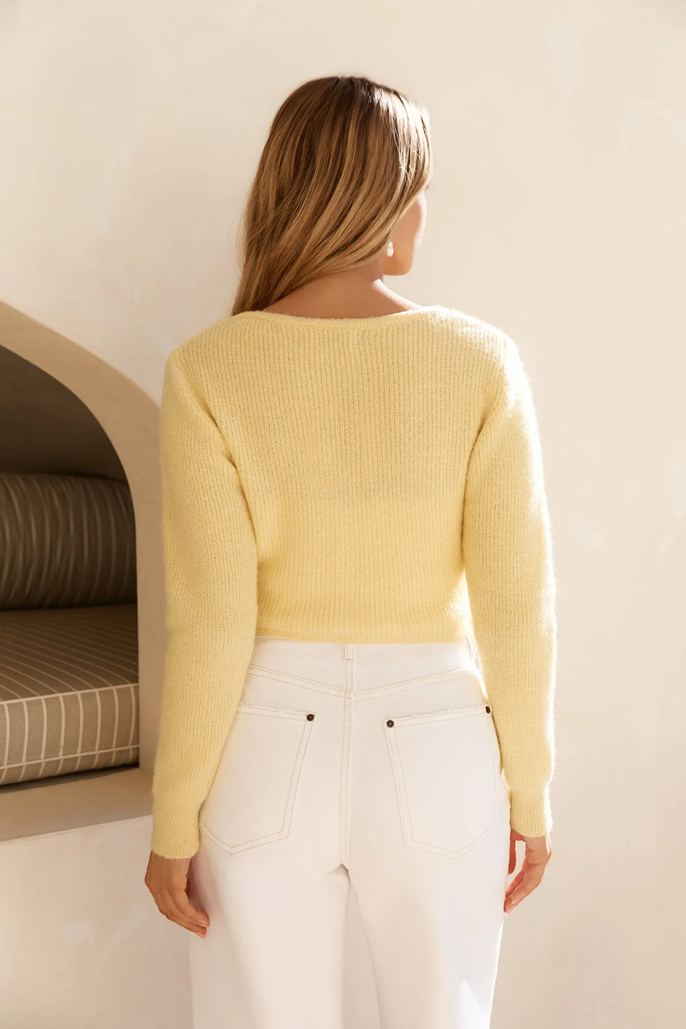 Soft Feel Fluffy Cardigan Yellow sold by Fortunate One product image thumbnail 2