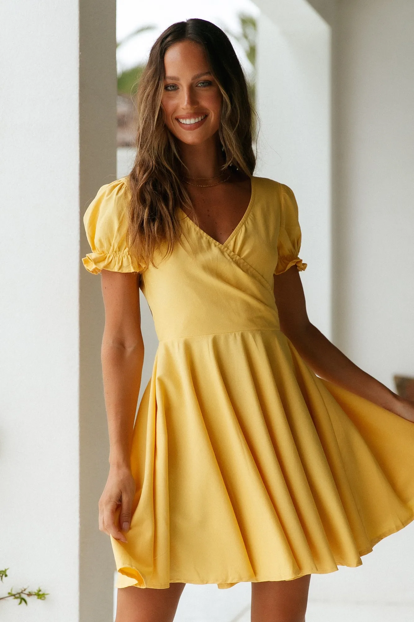 Waiting For The Sun Dress Yellow sold by Fortunate One product image thumbnail 3